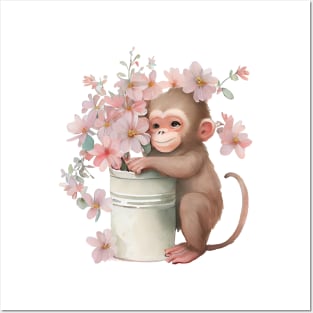 Monkey baby Posters and Art